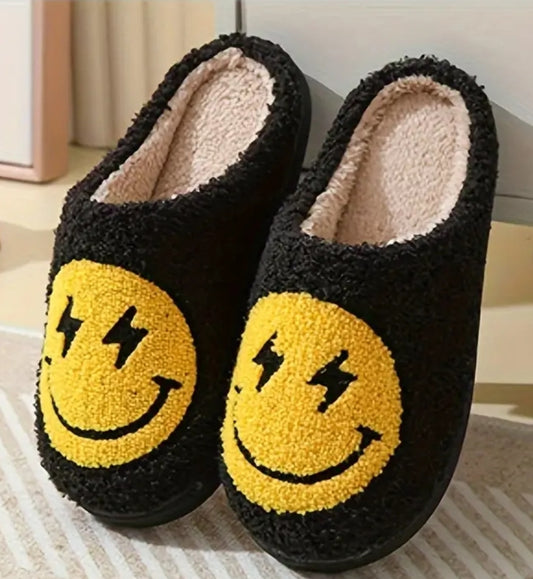 Slippers Black Smiley