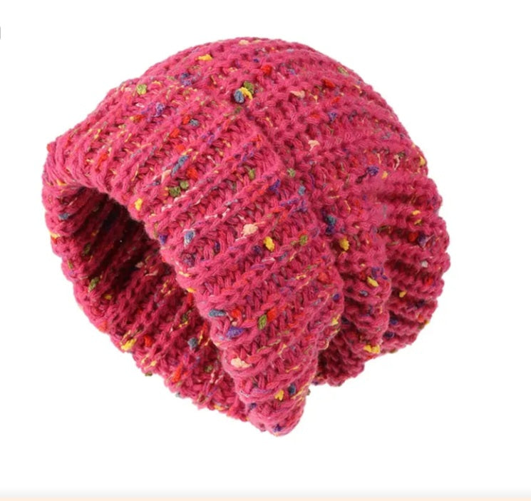 Slouch Beanie Hat Trendy Mixed Colour