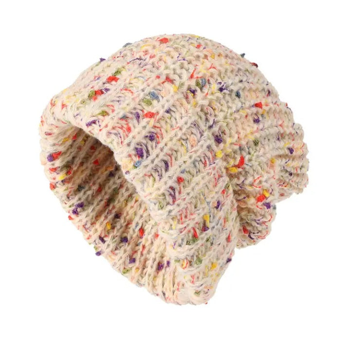 Slouch Beanie Hat Trendy Mixed Colour