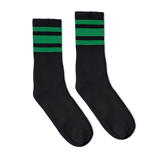 Men's Socco Socks Black Green Stripe