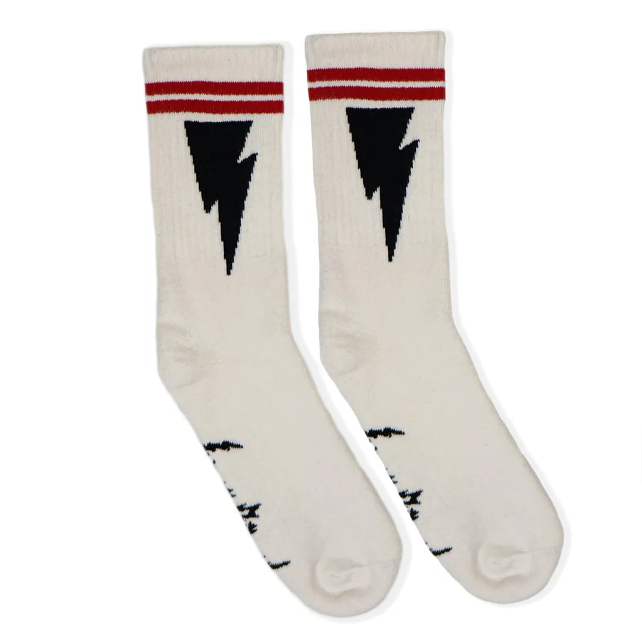 Men's Socco Socks Lightning Bolt White