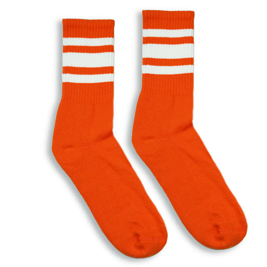 Men's Socco Socks Orange White Stripe