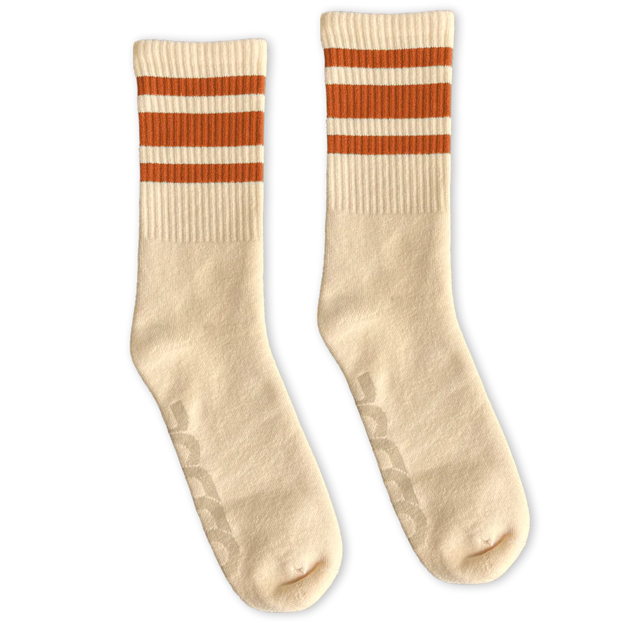 Men's Socco Socks Natural Rust Stripe