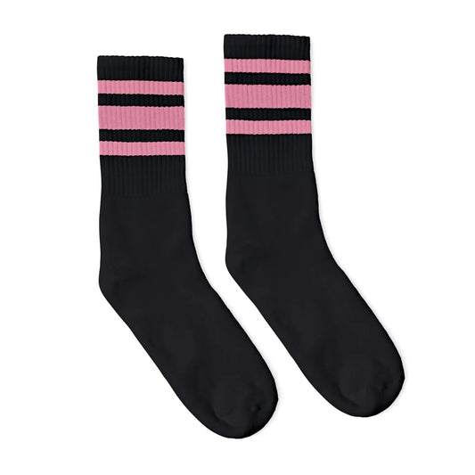 Men's Socco Socks Black Pink Stripe