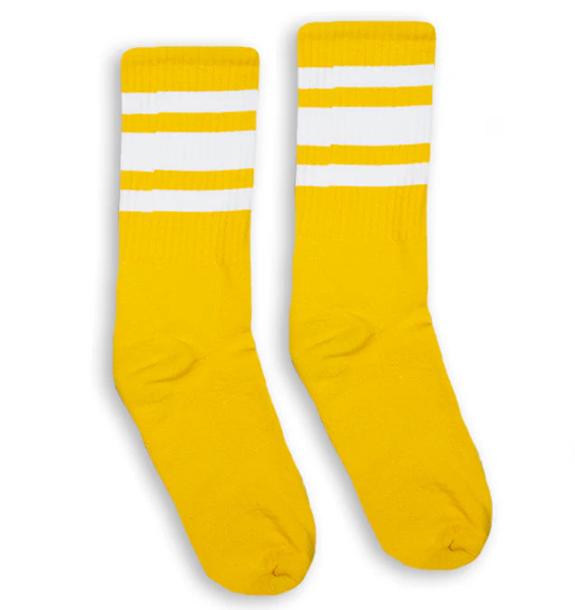 Men's Socco Socks Gold White Stripe