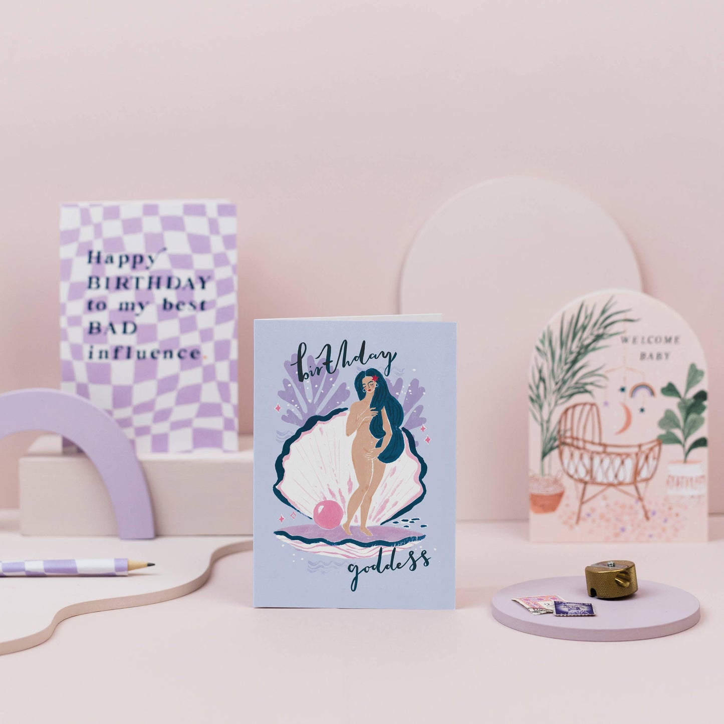 Sister Paper Co. - Birthday Goddess Card | Female Birthday Card | Birthday Card VEC05