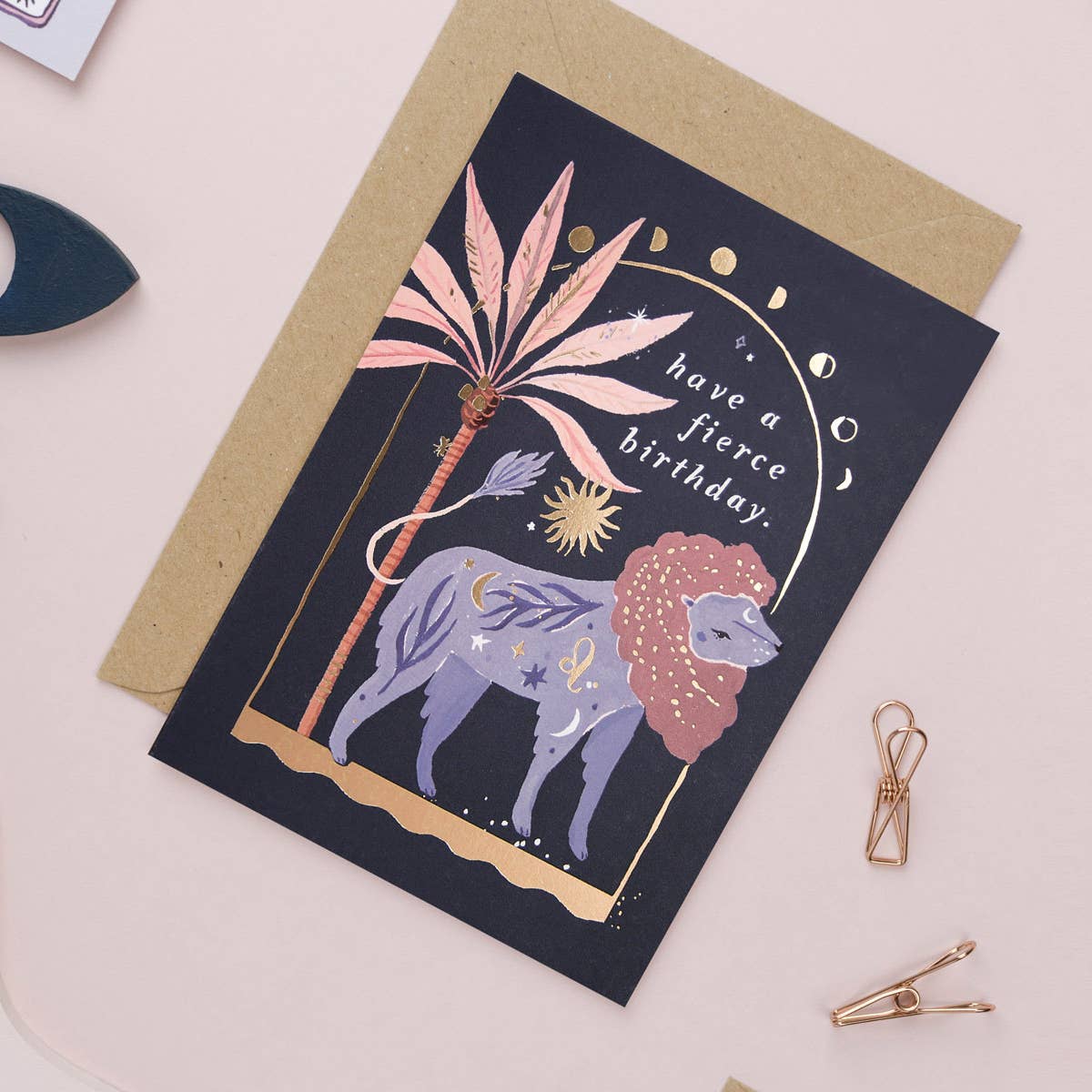 Sister Paper Co. - Lion Zodiac Birthday Card | Leo Star Sign | Astrology Cards ZDC02