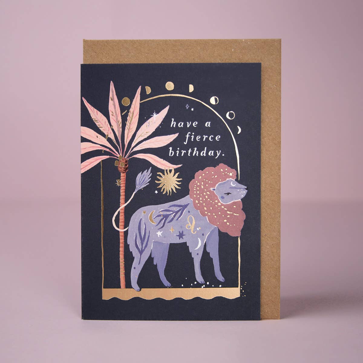 Sister Paper Co. - Lion Zodiac Birthday Card | Leo Star Sign | Astrology Cards ZDC02