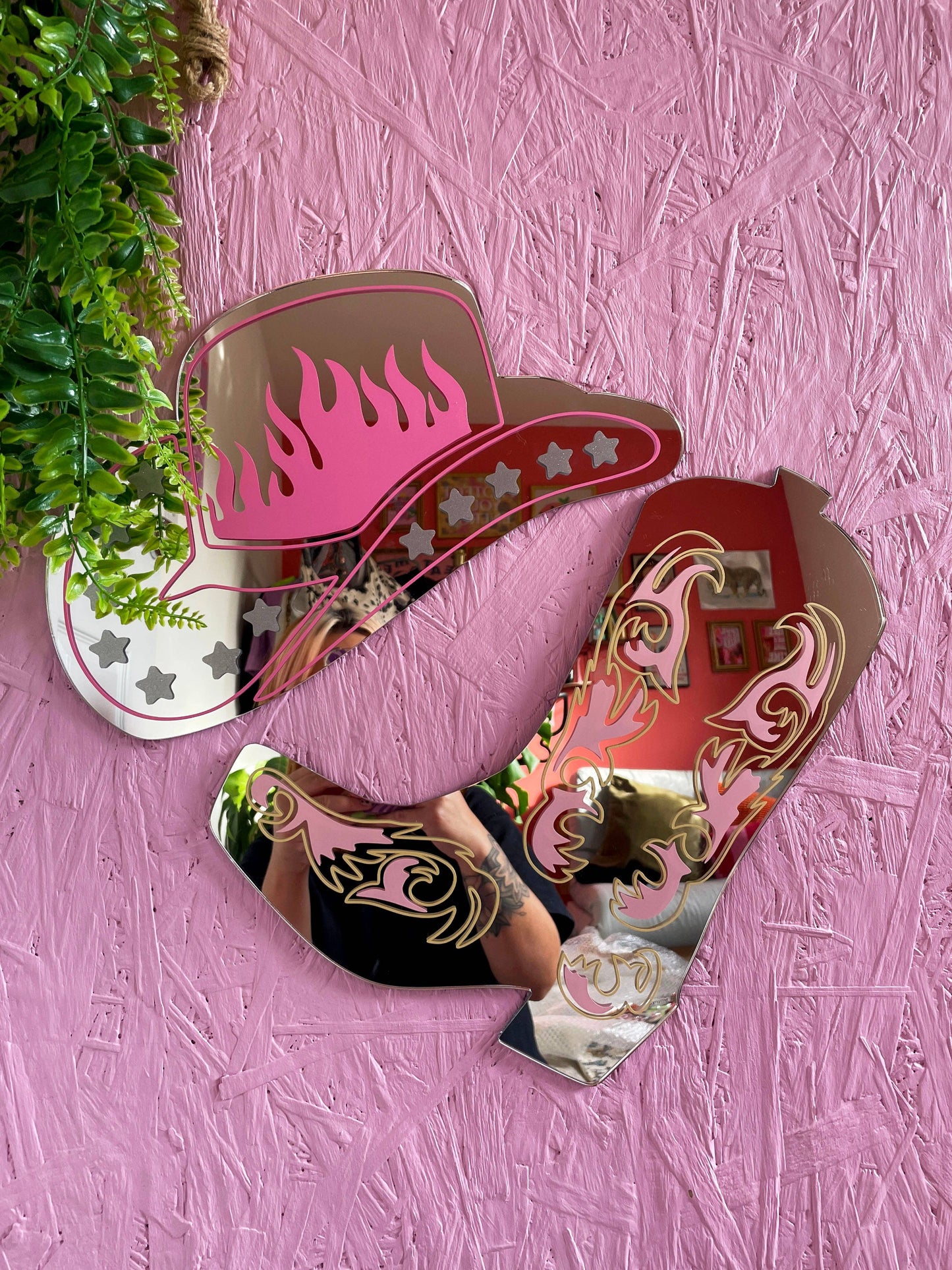 Printed Weird - Retro Cowboy Boot Mirror