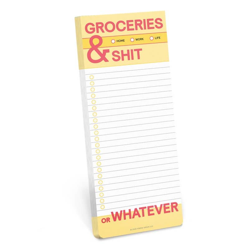 Knock Knock UK - Knock Knock Groceries and Shit Make-a-List Pads