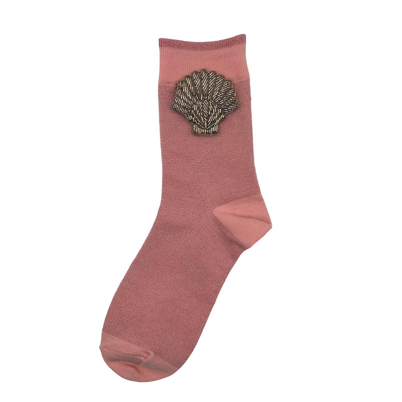 Sixton London - Tokyo socks with eclectic  pins: Bright pink golden eye