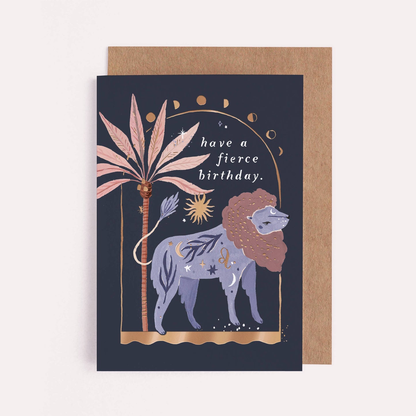 Sister Paper Co. - Lion Zodiac Birthday Card | Leo Star Sign | Astrology Cards ZDC02