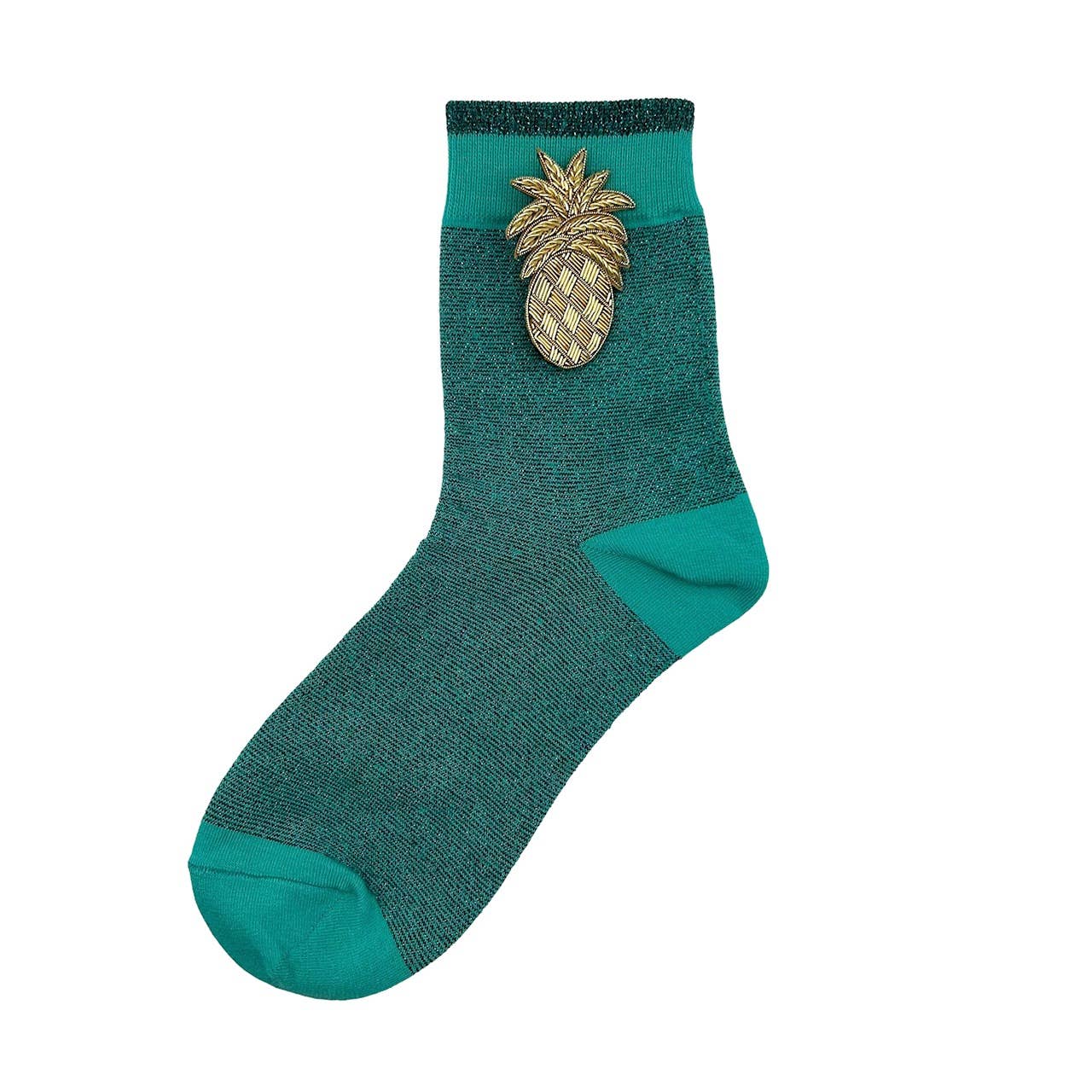 Sixton London - Tokyo socks with eclectic  pins: Turquoise Turquoise eye