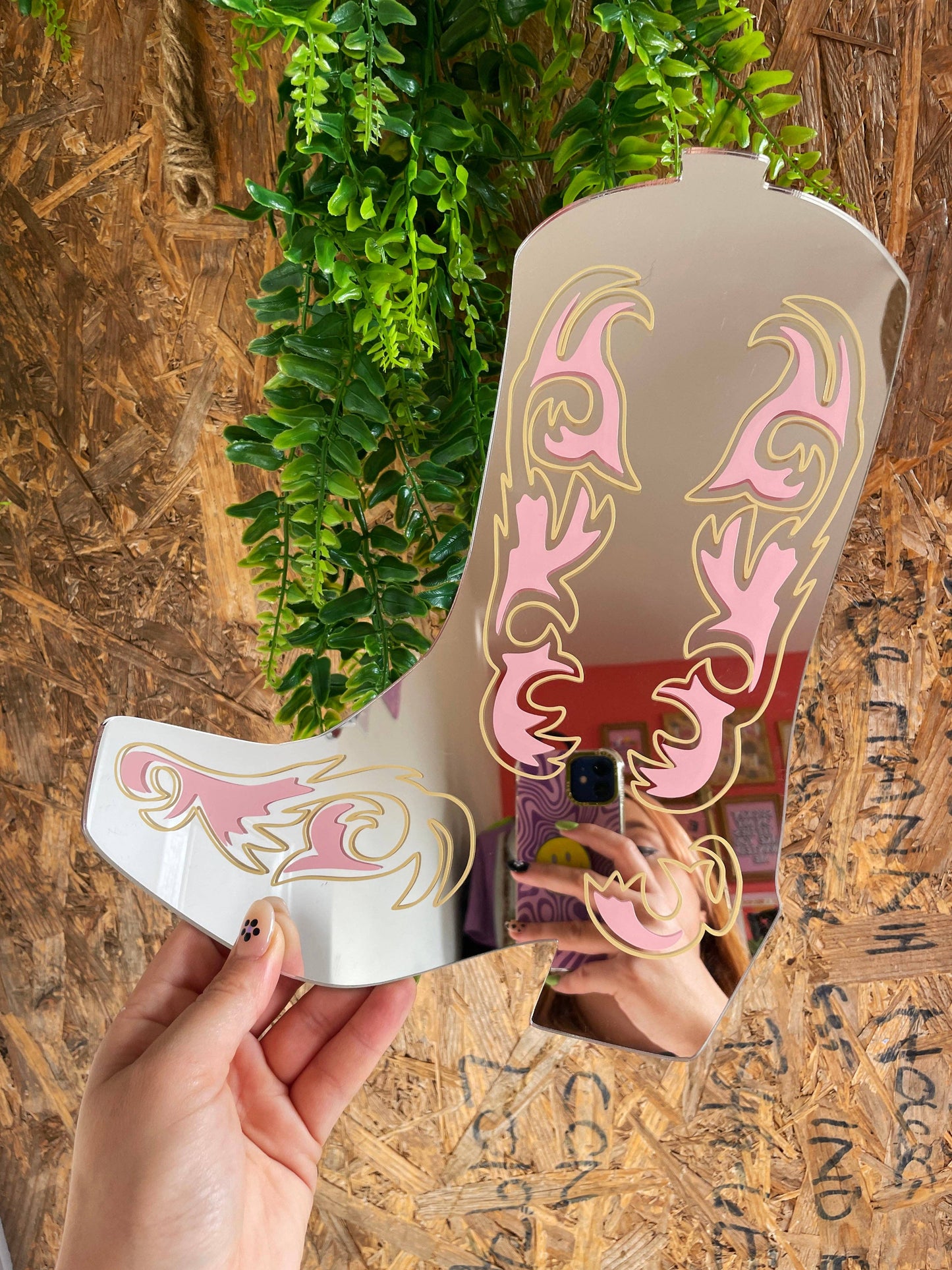 Printed Weird - Retro Cowboy Boot Mirror