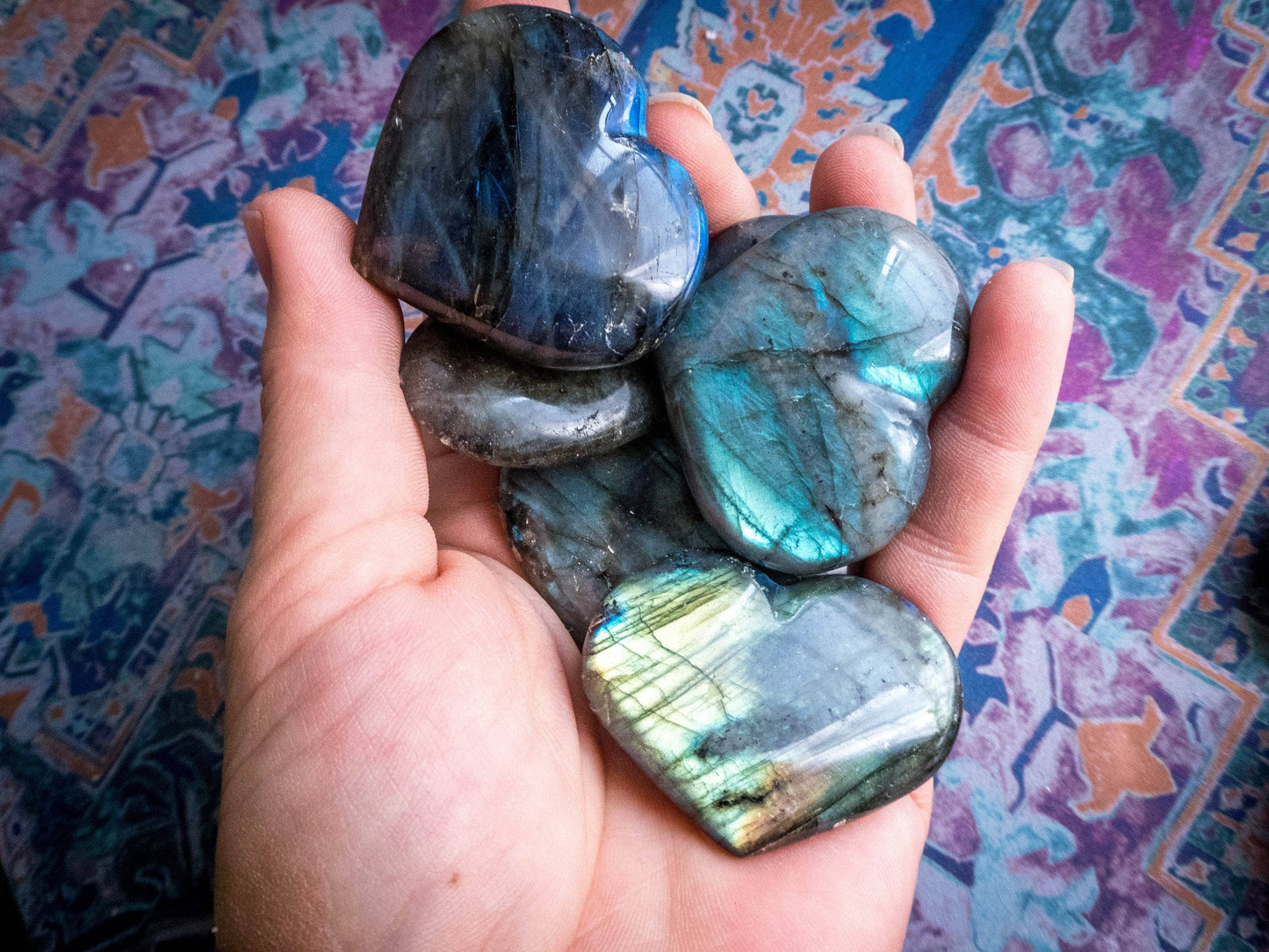 Ethically Sourced Labradorite Heart 2-3 cm