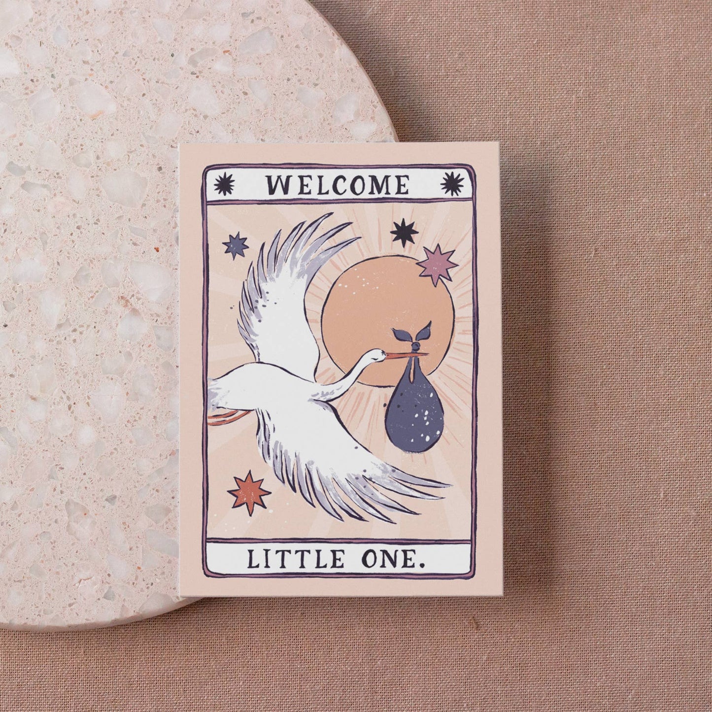 Sister Paper Co. - Stork New Baby Card | Gender Neutral Baby Cards | Adoption TAC05