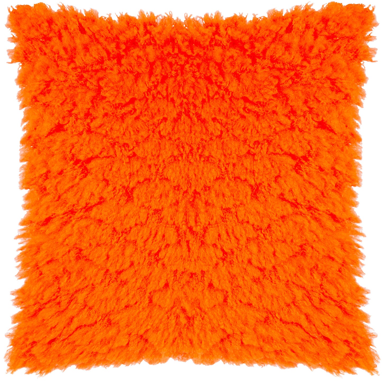 Riva Home - Fluff Ball Faux Fur Cushion Orange Fever: Orange Fever / Polyester Filled / 45 x 45cm