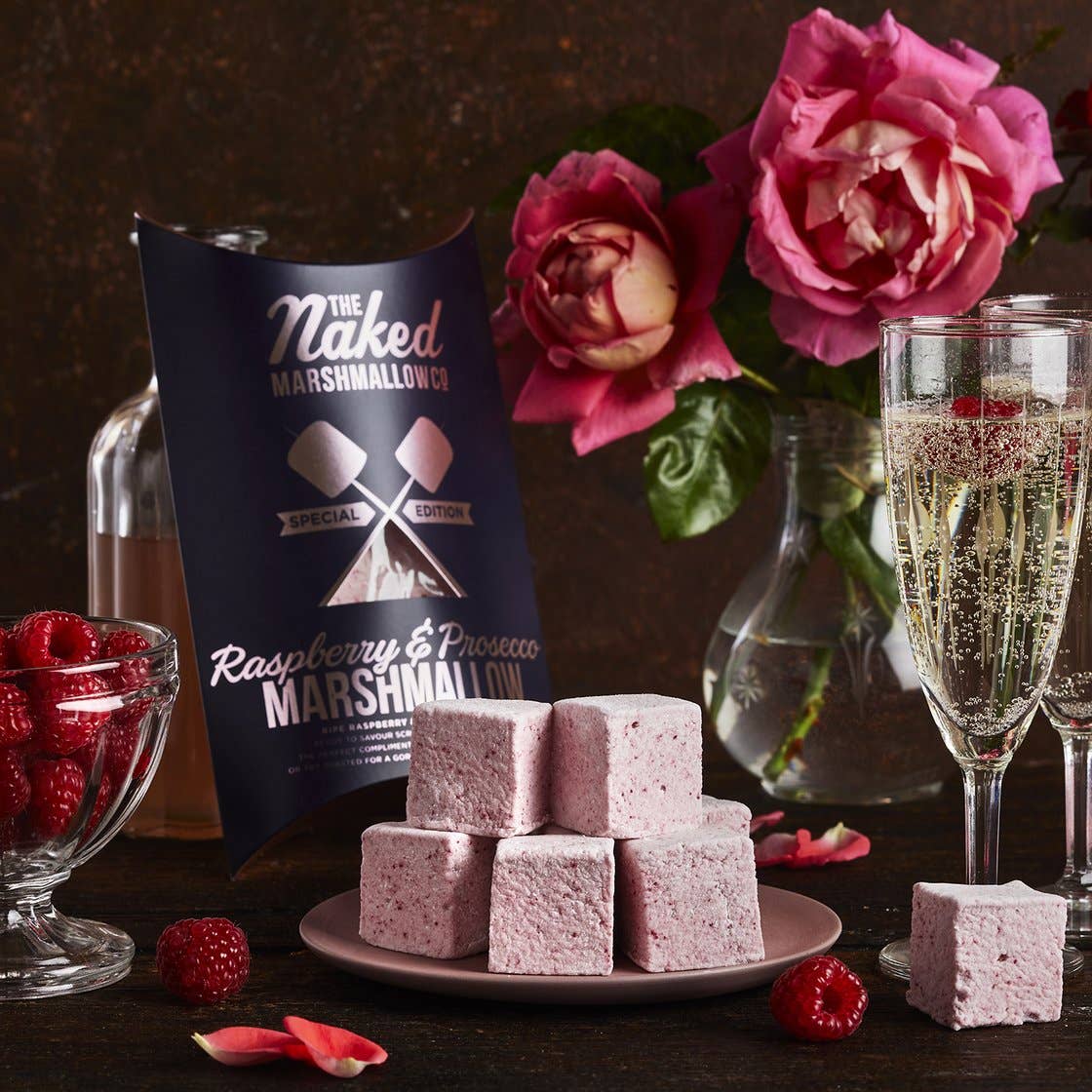 The Naked Marshmallow - Raspberry & Prosecco Gourmet Marshmallows