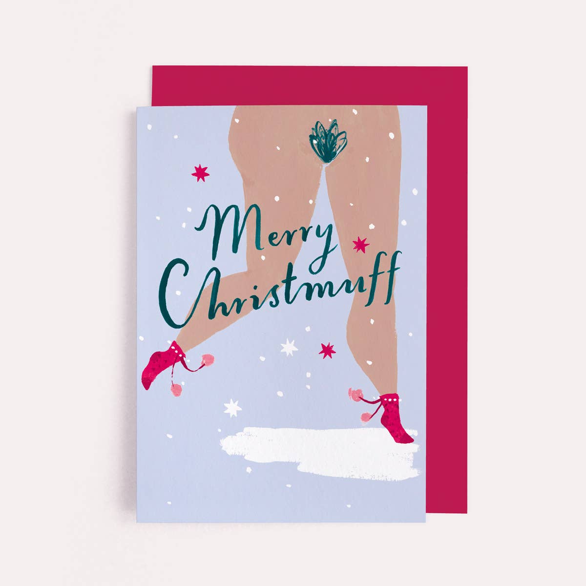 Sister Paper Co. - Merry Christmuff Card | Christmas Cards | Funny Rude Card EVX06