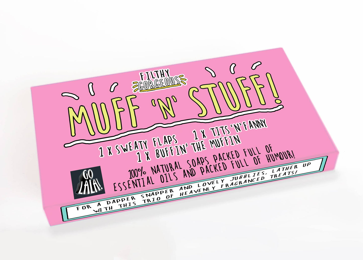 Go La La - Muff 'n' Stuff Gift Set of 3 Funny Soaps Award Winning