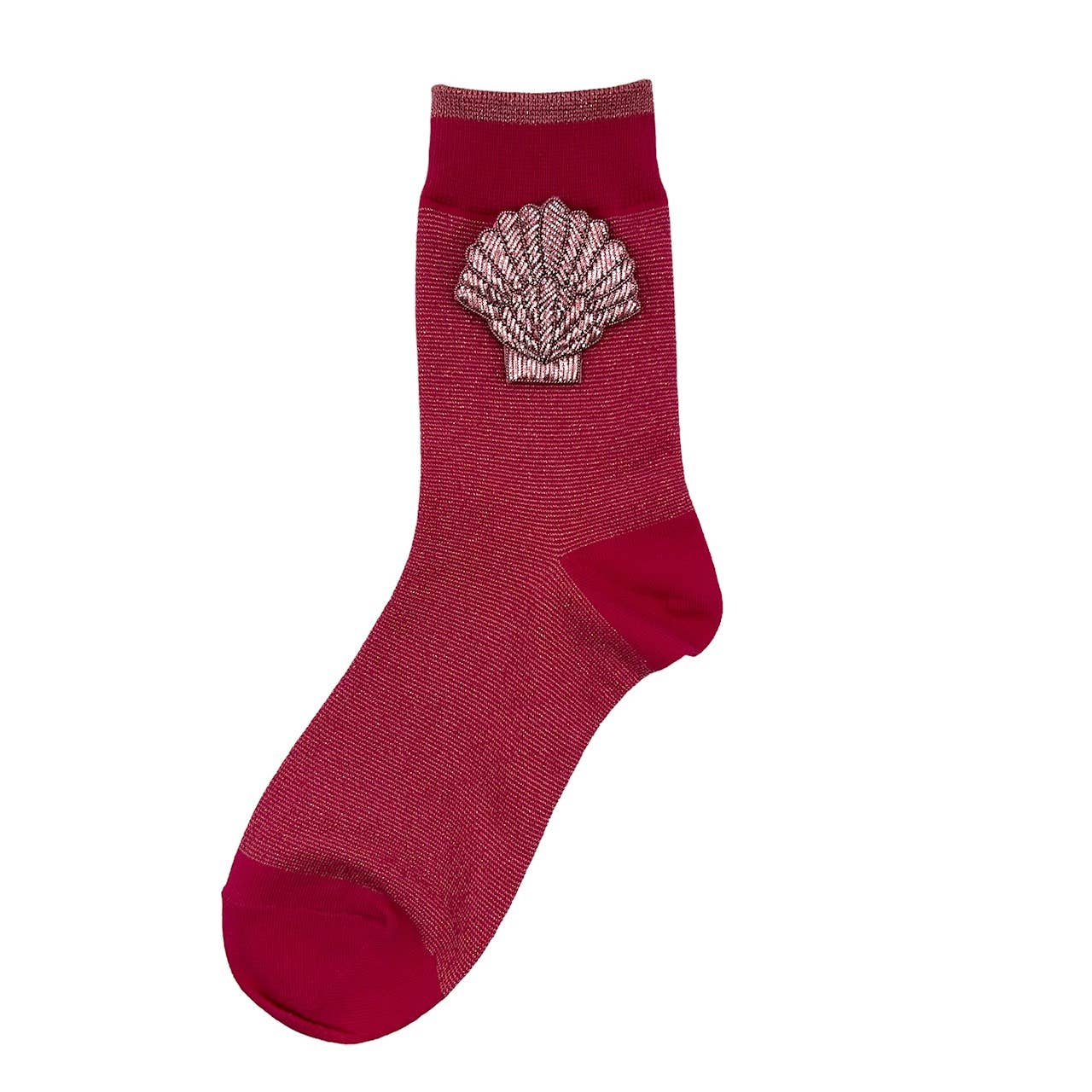 Sixton London - Tokyo socks with eclectic  pins: Bright pink golden eye