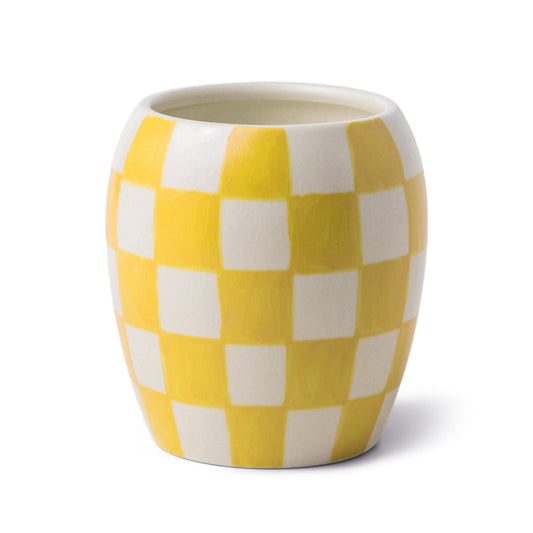 Designworks Collective - Paddywax Checkmate Porcelain Candle - Orchre - Golden Amber