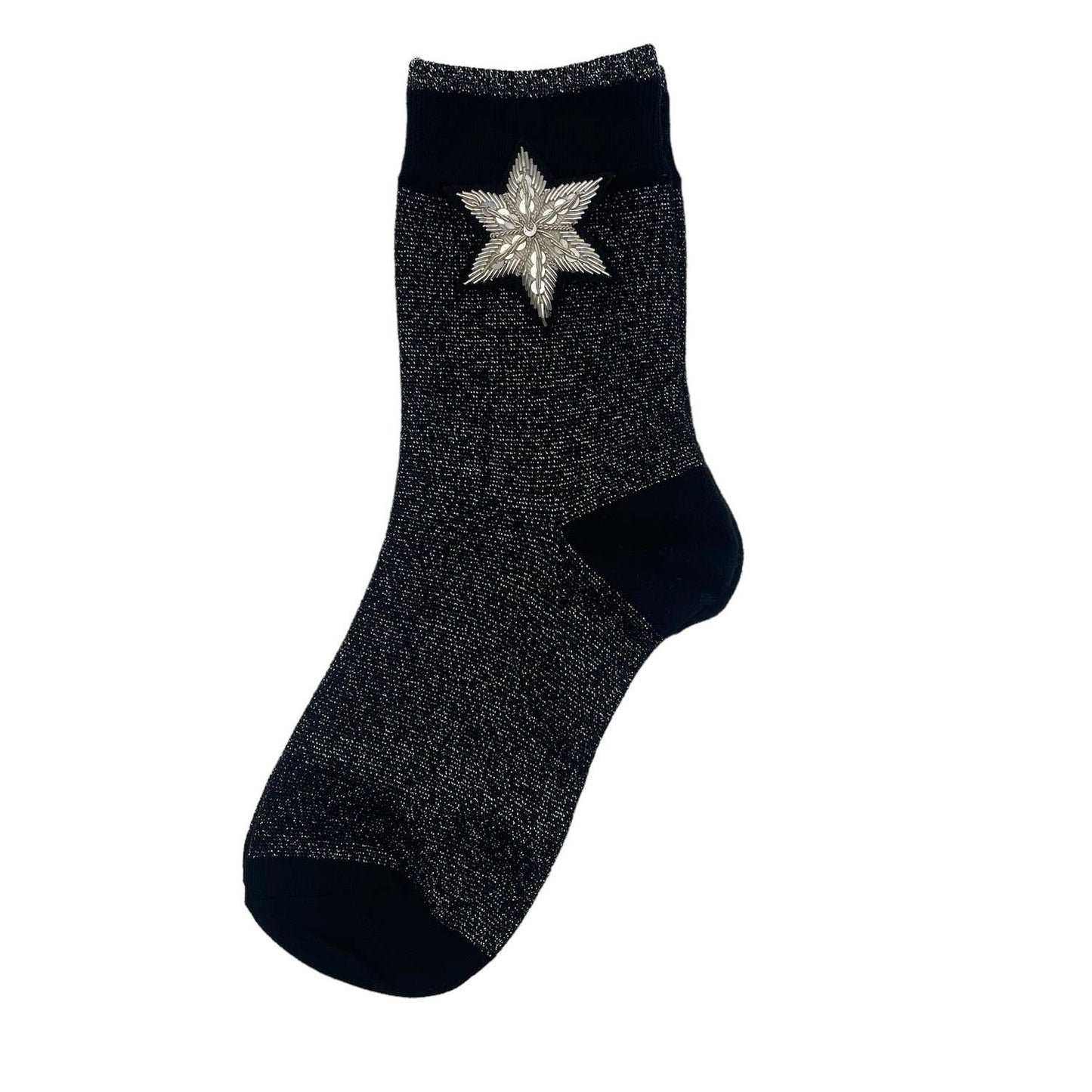 Sixton London - Tokyo socks with eclectic beaded pins: Teal/ Shell