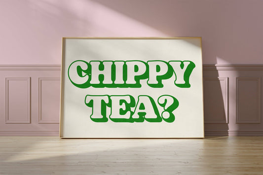 Twisted Rebel Designs - Chippy Tea? Print: A5 / White / Green