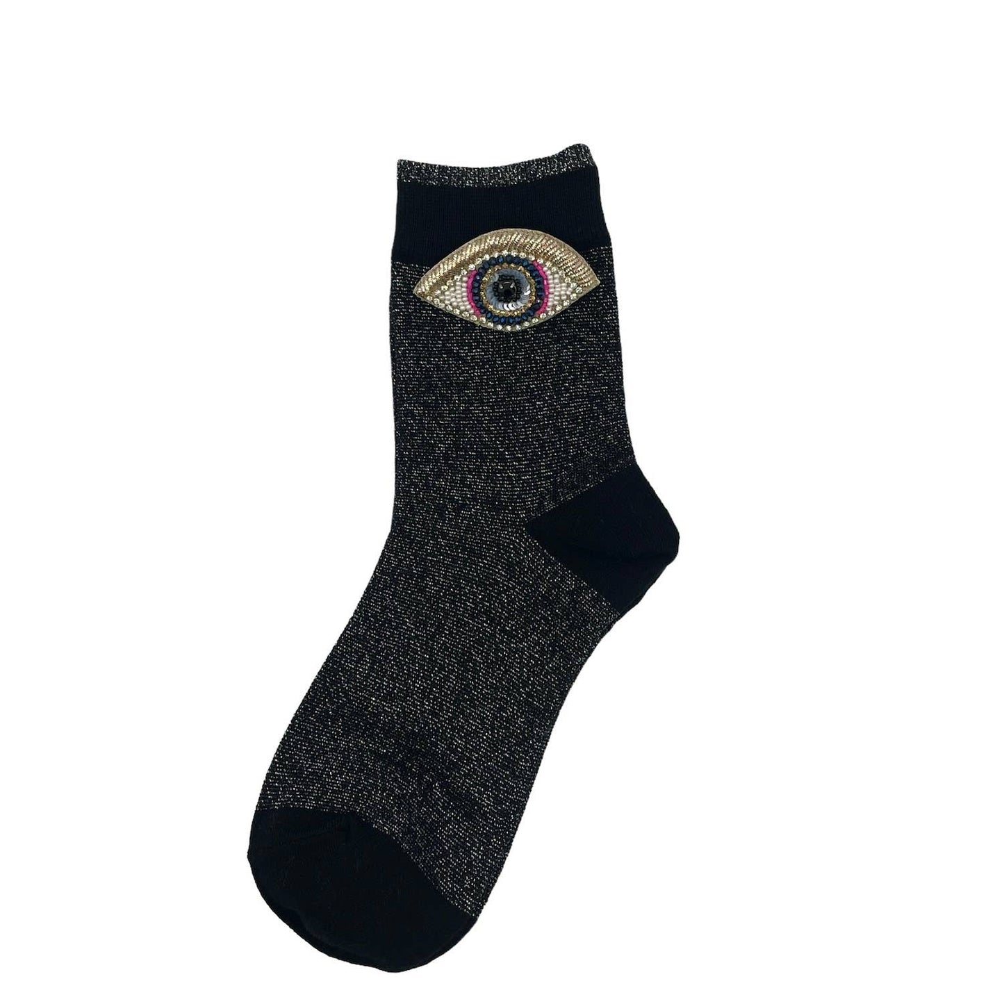 Sixton London - Tokyo socks with eclectic  pins: Turquoise Turquoise eye