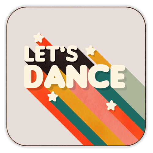 ART WOW - Coasters 'Let's Dance - retro typo': Cork