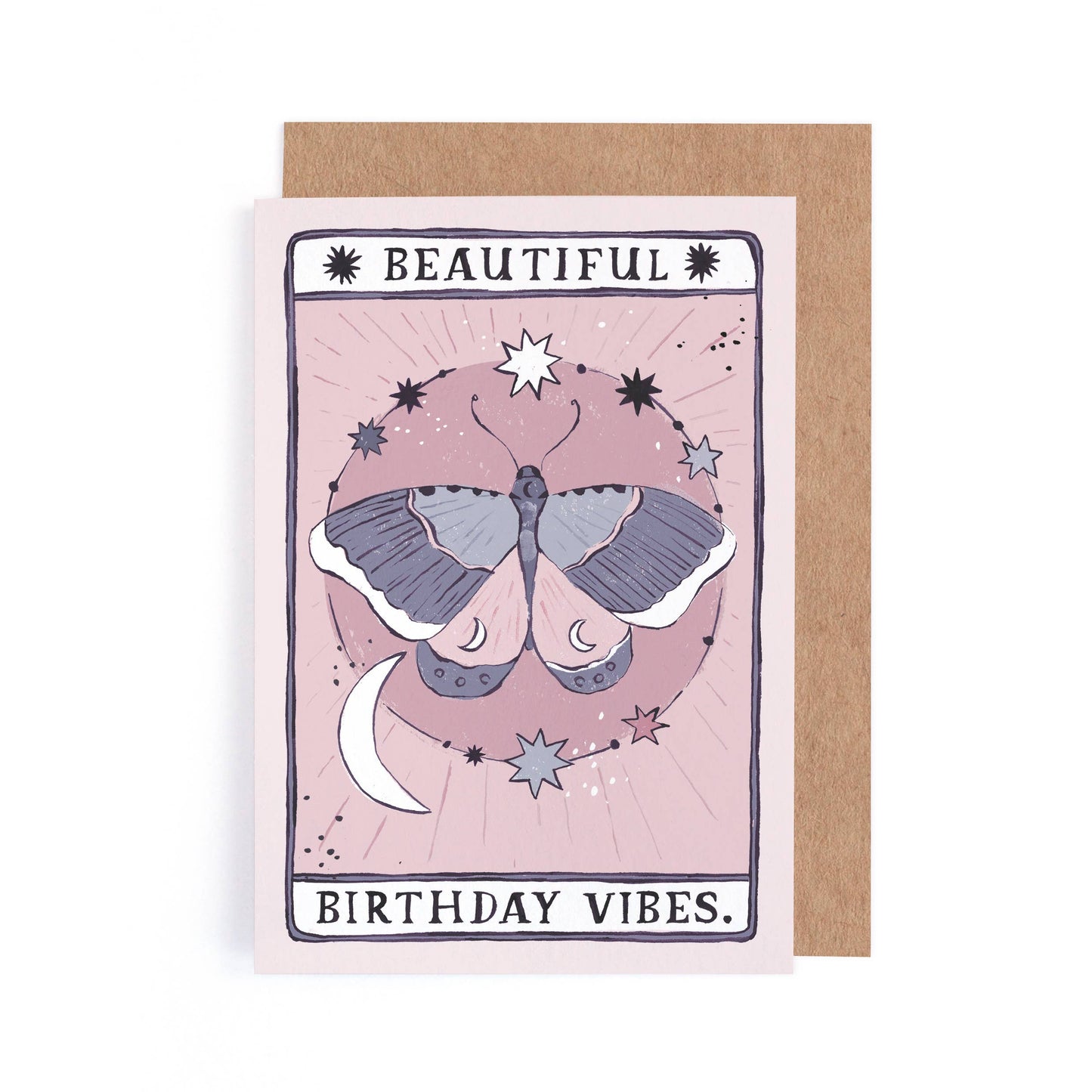 Sister Paper Co. - Moth Birthday Vibes Card | Birthday Card | Tarot Cards TAC16