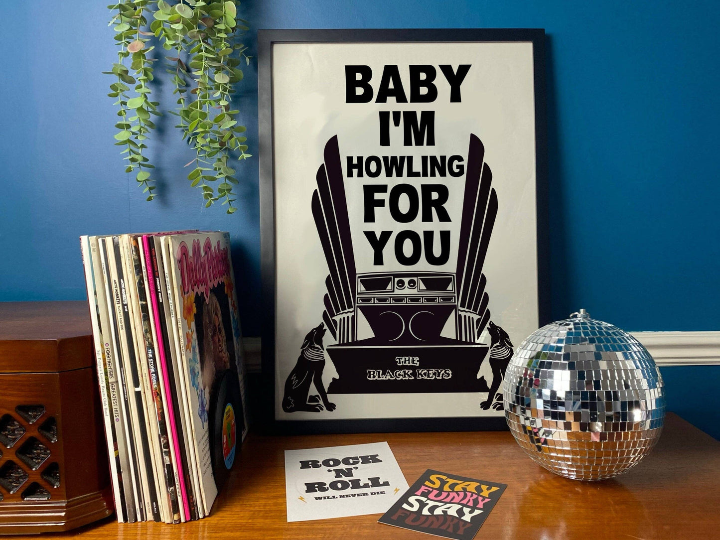 Twisted Rebel Designs - 'Baby I'm Howlin' for You' Print: A5