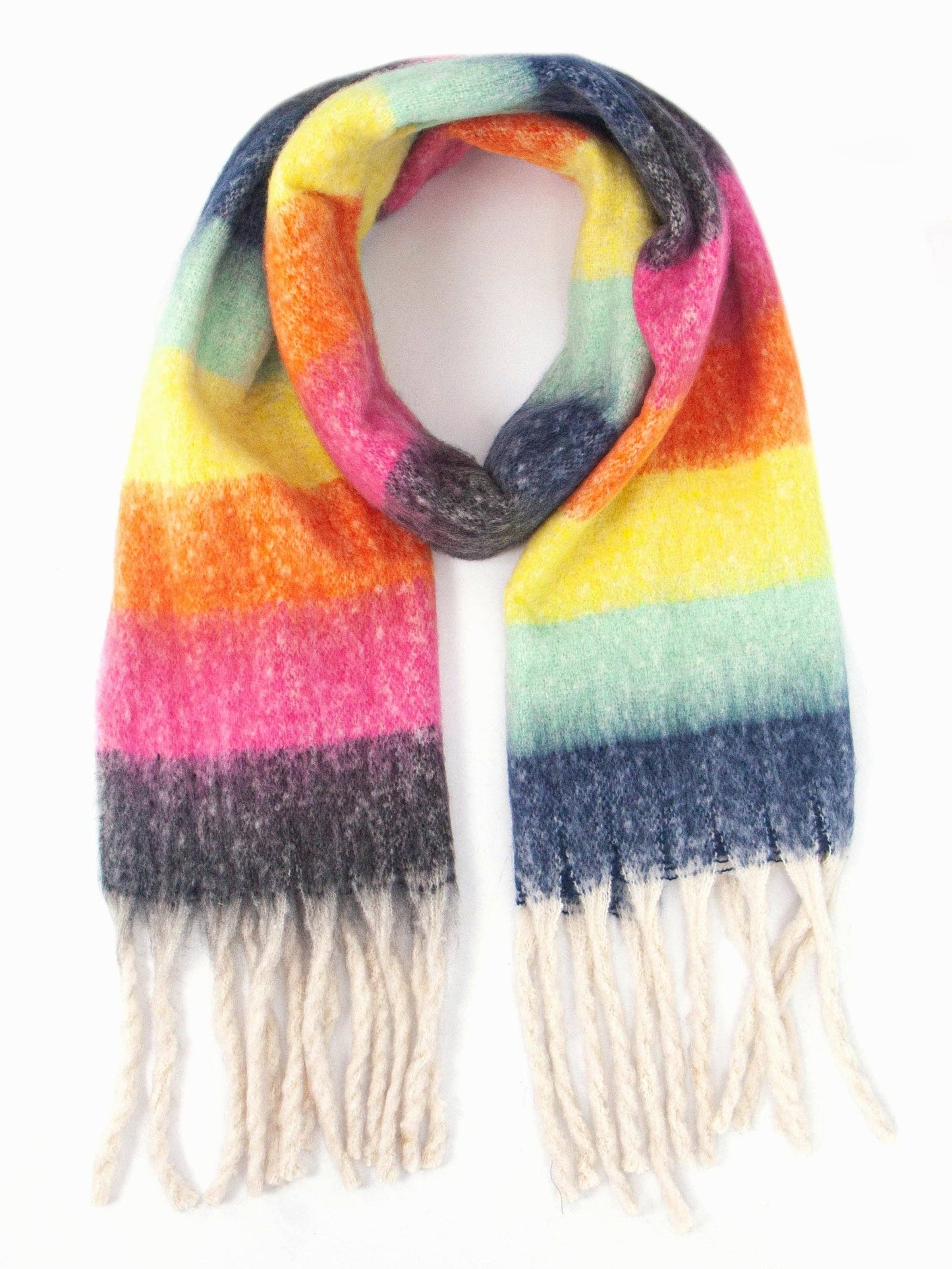 Sarta Accessories - Joey Heavyweight Scarf - Multi, Rainbow Stripe: One-size