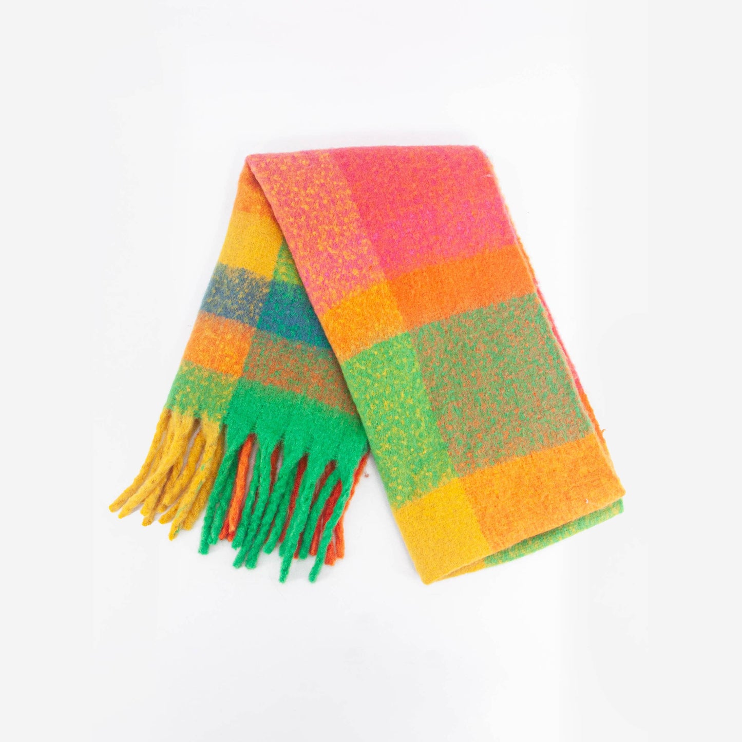 Sarta Accessories - Allie Heavyweight Scarf - Rainbow, Square Colour Block: One-size