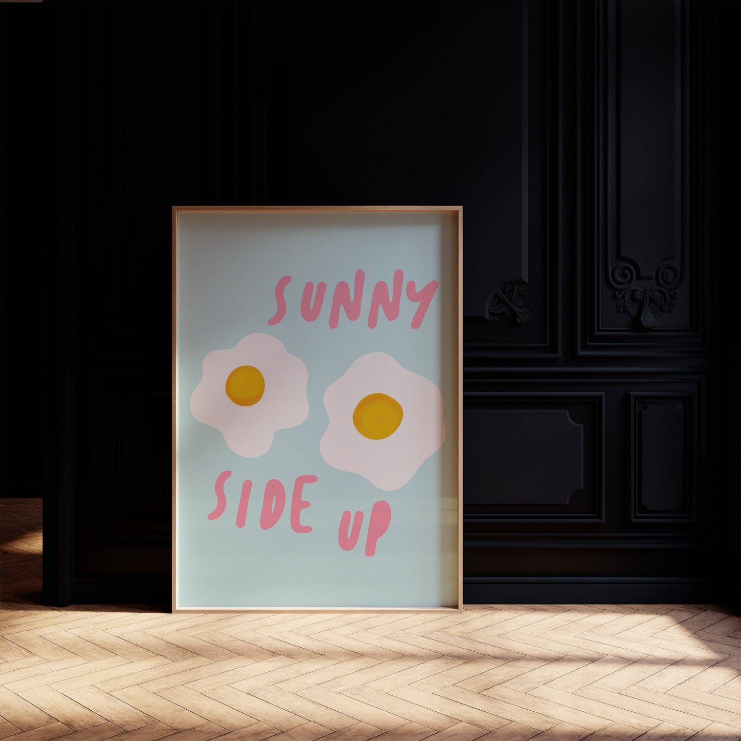 Twisted Rebel Designs - Sunny Side Up Print: Dark Blue / A5 / Unframed