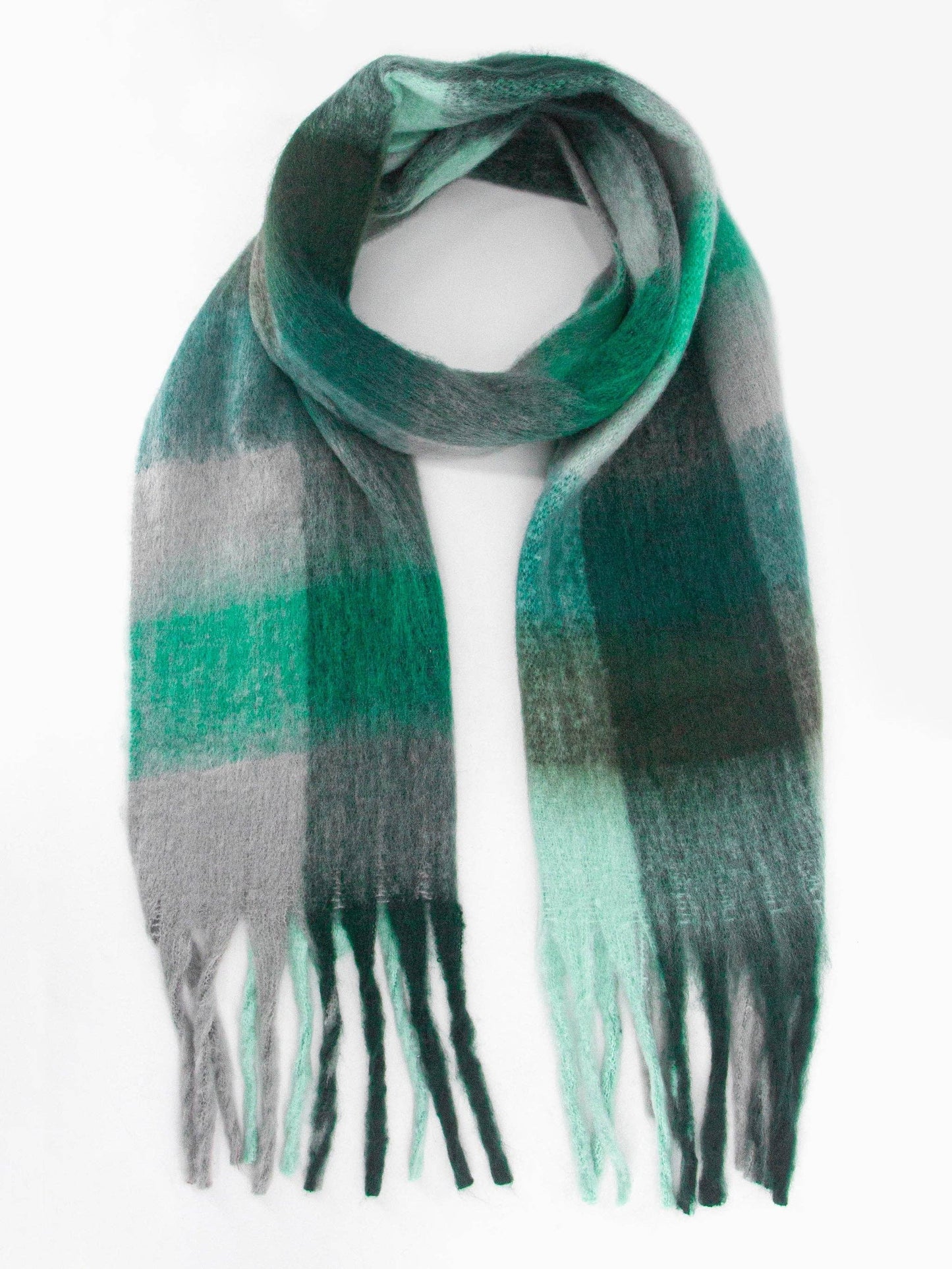 Sarta Accessories - Allie Heavyweight Scarf - Teal, Square Colour Block: One-size