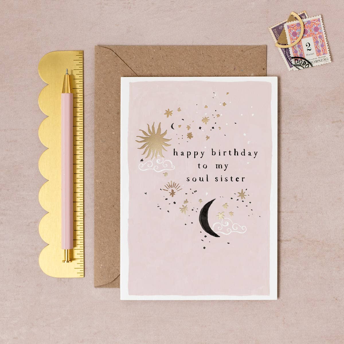 Sister Paper Co. - Soul Sister Birthday Card | Luxury Female Birthday Cards GLC03