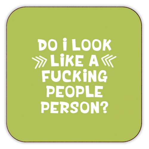 ART WOW - Coasters 'Not a people person funny gift: Cork