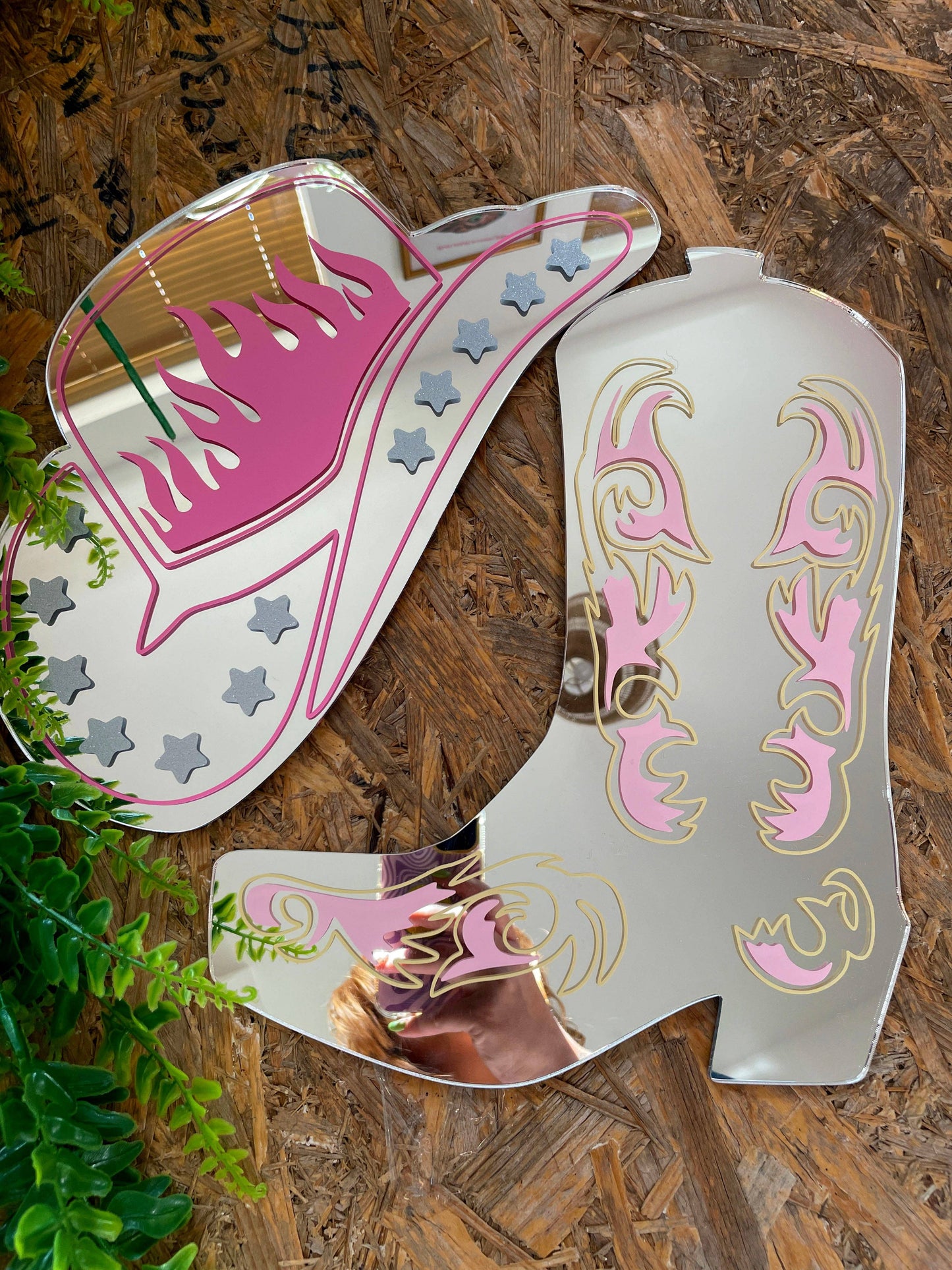 Printed Weird - Retro Cowboy Boot Mirror