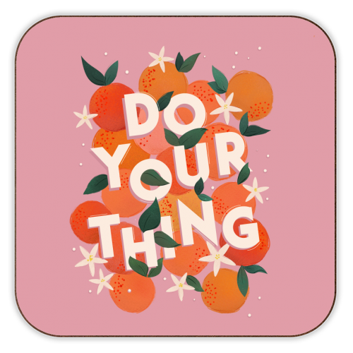 ART WOW - Coasters 'Do Your Thing - Summer Oranges: Cork