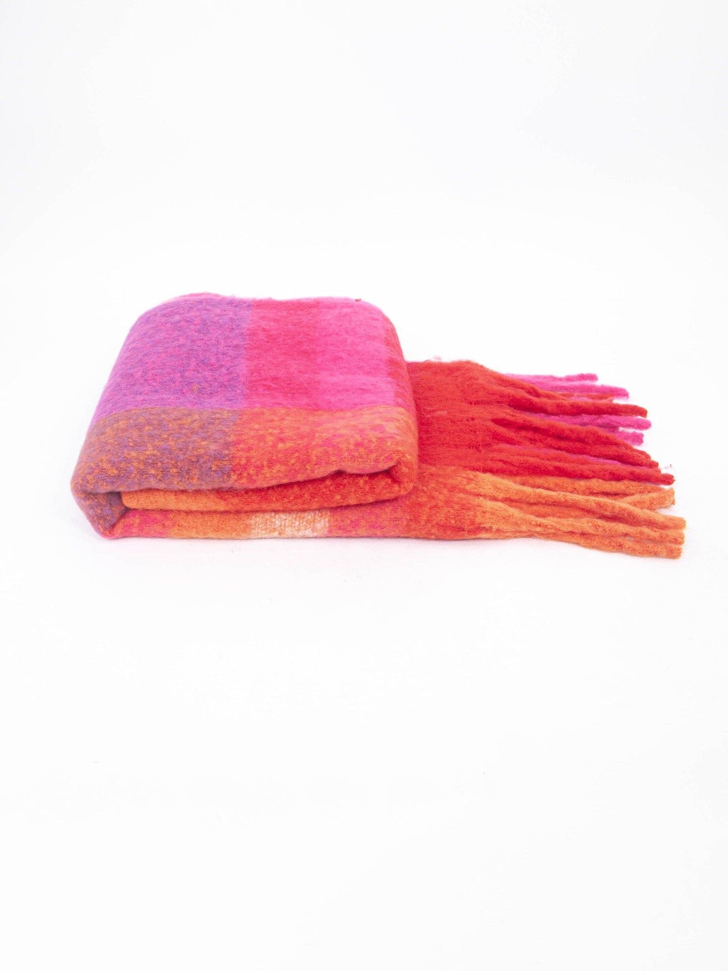 Sarta Accessories - Allie Heavyweight Scarf - Fuchsia, Square Colour Block: One-size