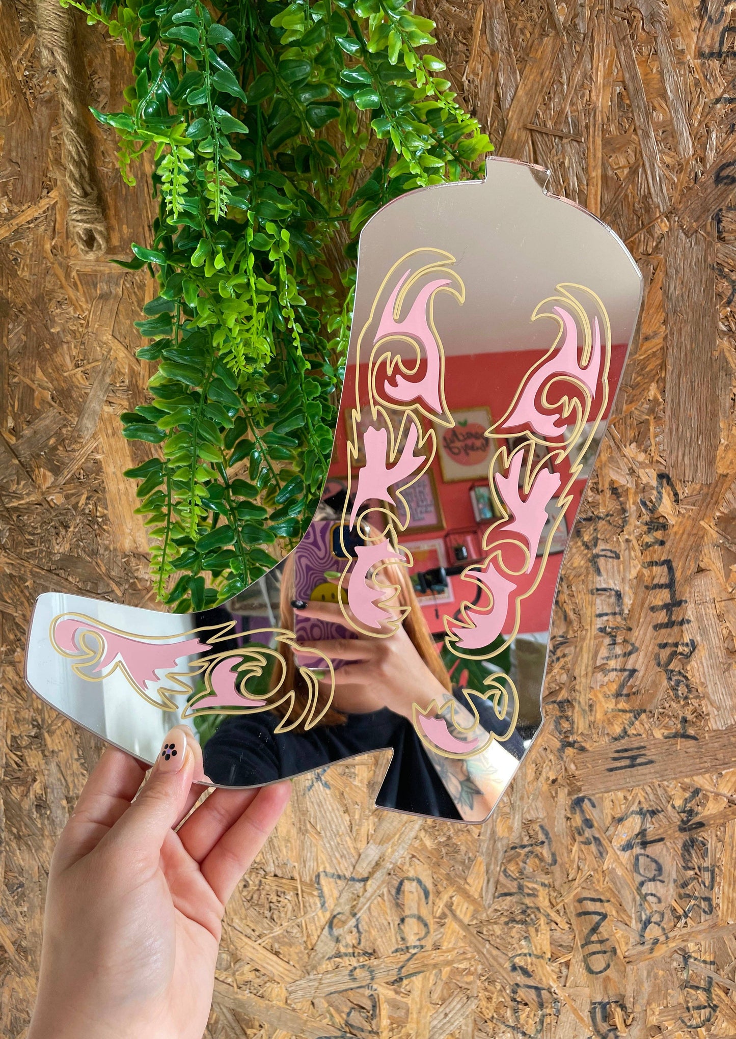 Printed Weird - Retro Cowboy Boot Mirror