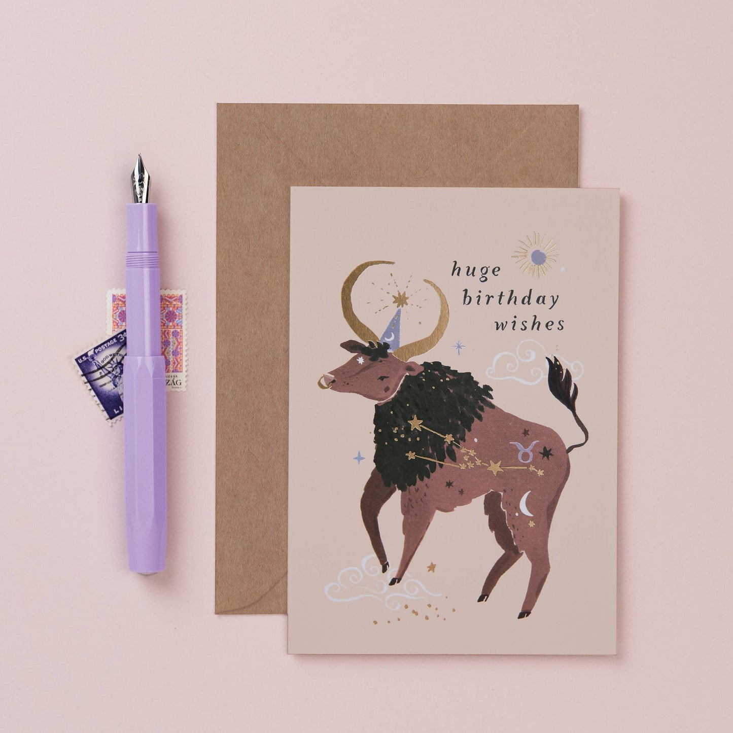 Sister Paper Co. - Bull Zodiac Birthday Card | Taurus Star Sign | Astrology ZDC04