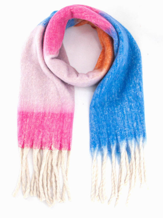 Sarta Accessories - Isa Heavyweight Scarf - Blue/Pink, Colour Block: One-size