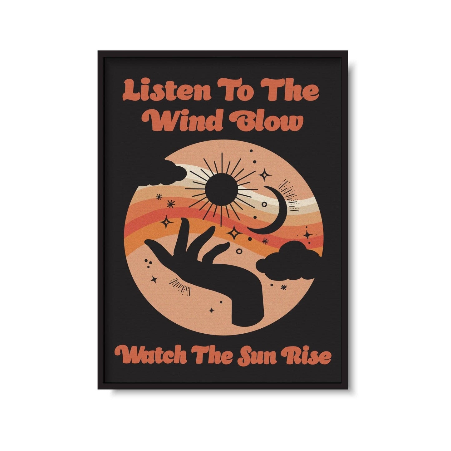 Twisted Rebel Designs - Listen To The Wind Blow Music Print: A5 / Black and Orange