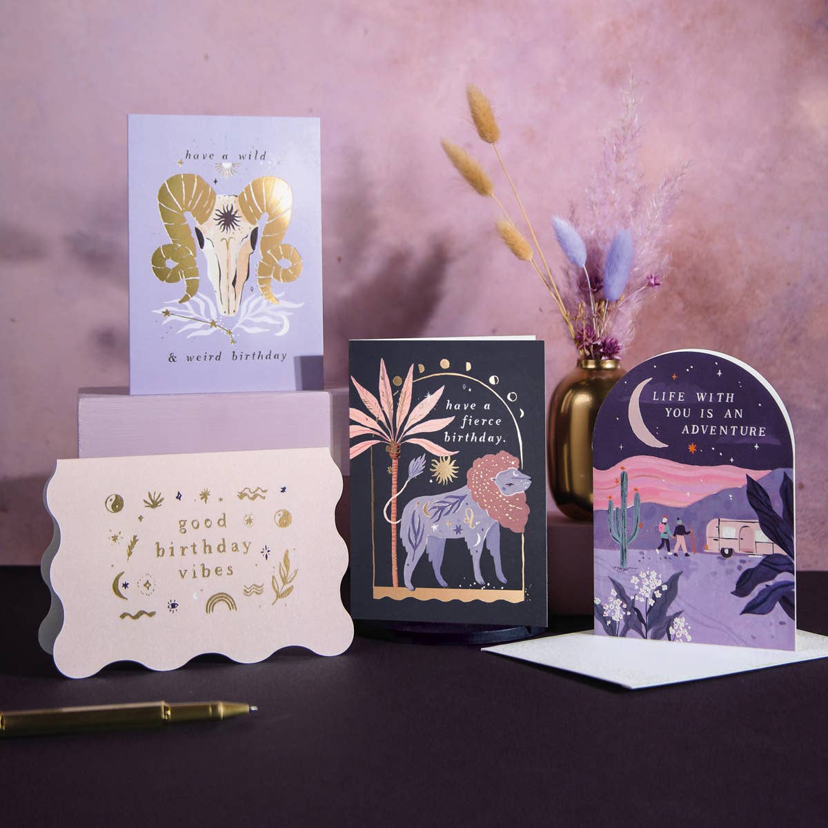 Sister Paper Co. - Lion Zodiac Birthday Card | Leo Star Sign | Astrology Cards ZDC02