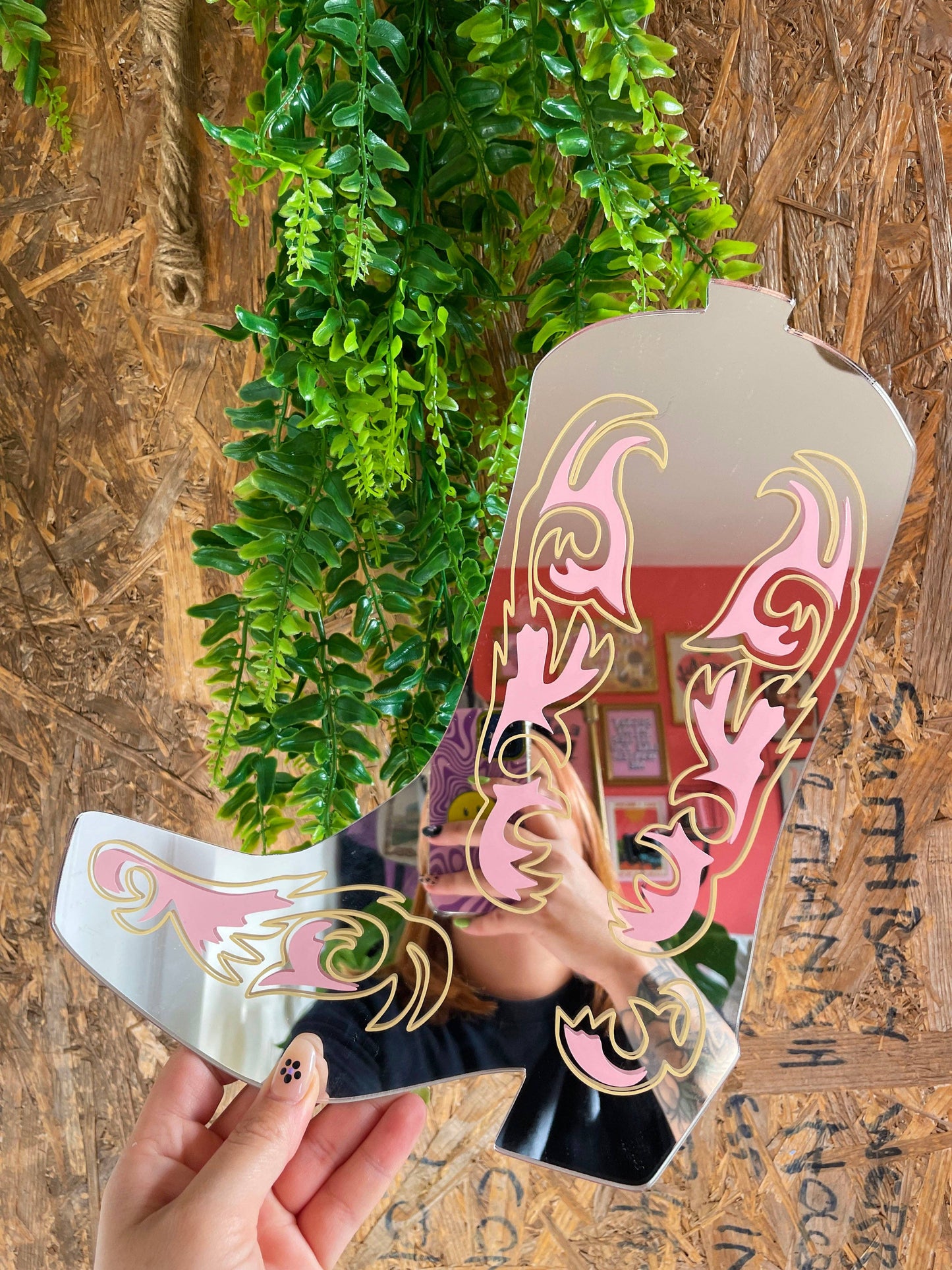 Printed Weird - Retro Cowboy Boot Mirror