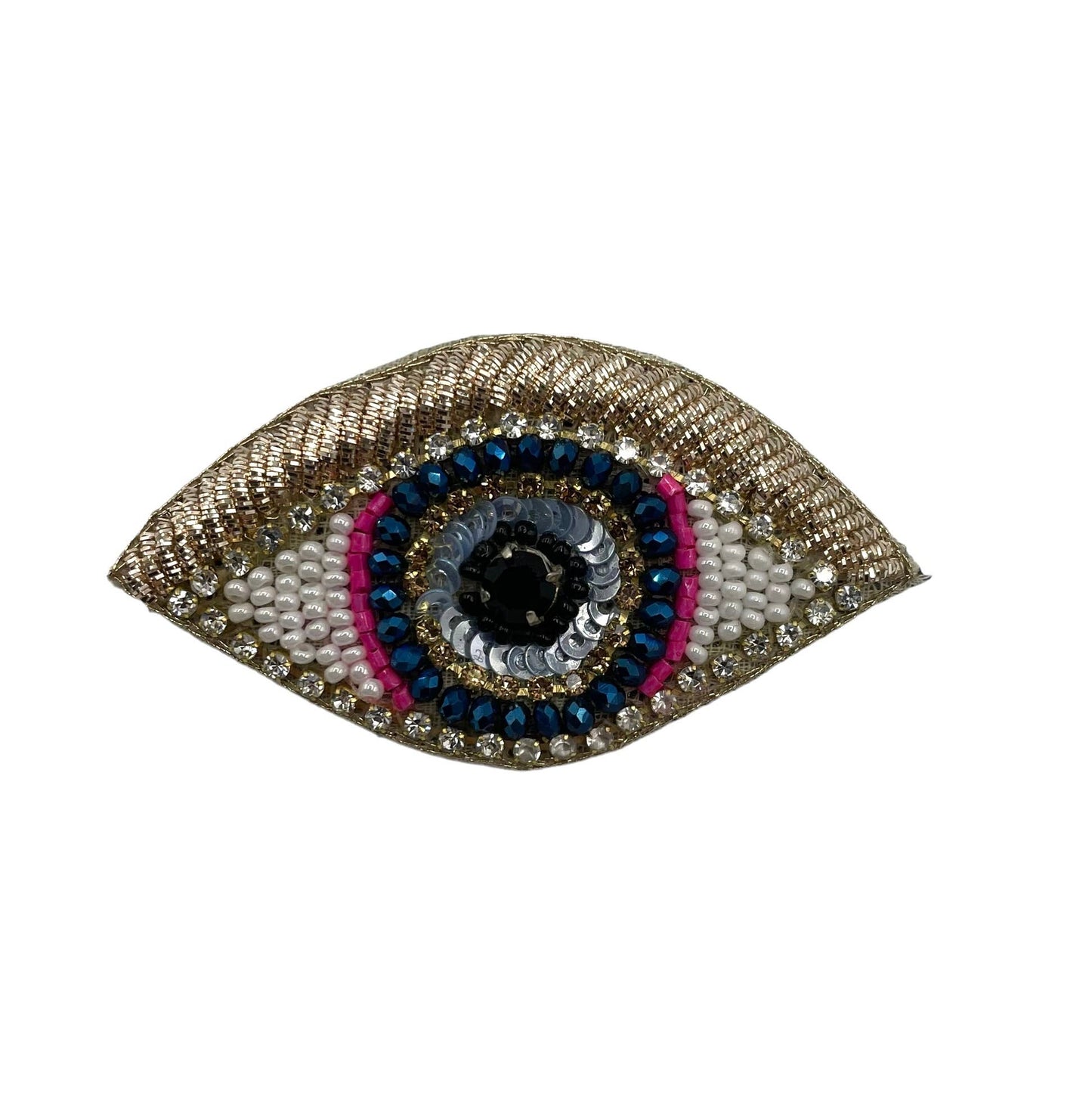 Sixton London - Golden eye pin / beaded brooch