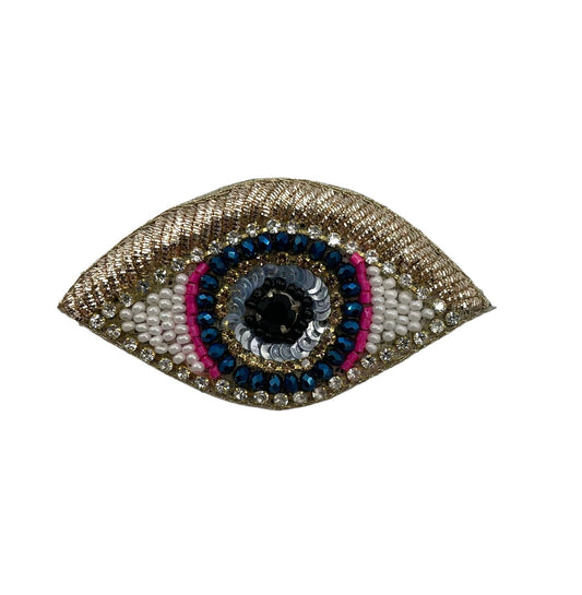 Sixton London - Golden eye pin / beaded brooch