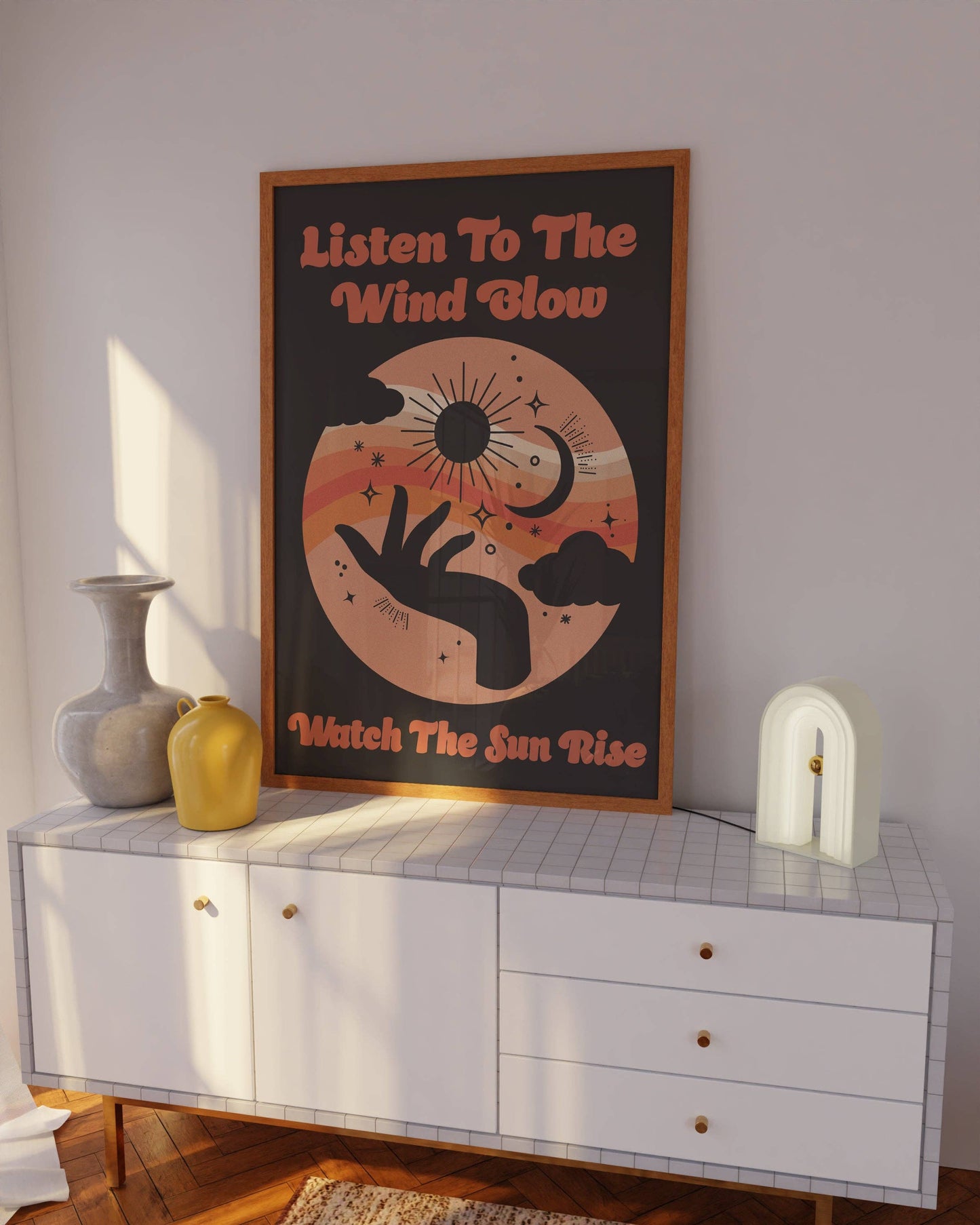 Twisted Rebel Designs - Listen To The Wind Blow Music Print: A5 / Black and Orange